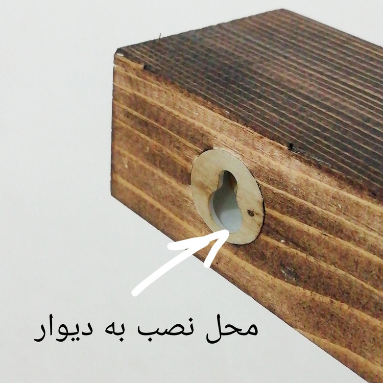 شلف دکوری چوبی همراه با کاربری به عنوان جاکلیدی همراه با ظرف شیشه ای با امکان رشد گیاه زنده